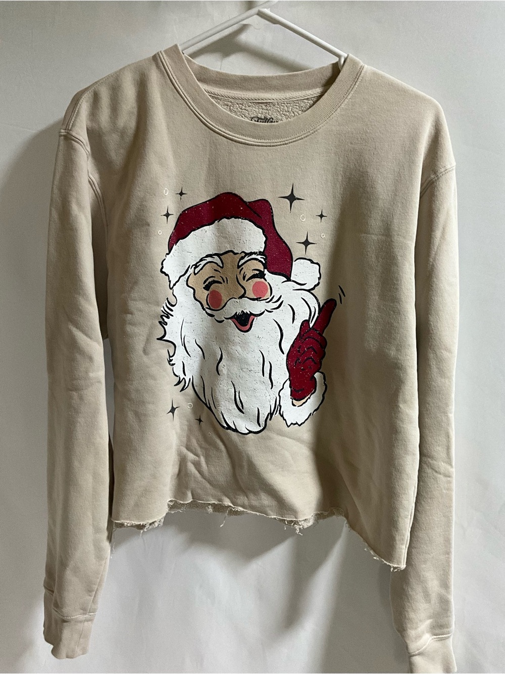 Living Truly Co. Santa Crewneck Sweatshirt by Mallory Ervin Beige Size M
